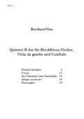 Quintett B dur für Blockflöten, Violine, Viola da gamba und Cembalo